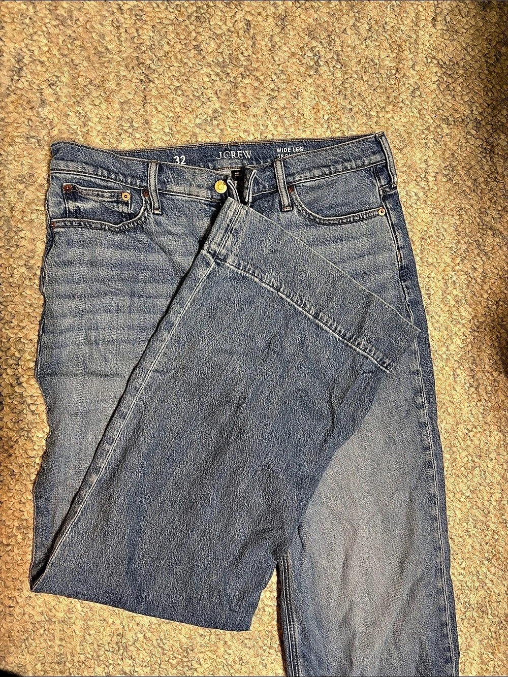J.Crew High-Rise Wide-Leg Trouser Jean Waist 32 Blue
